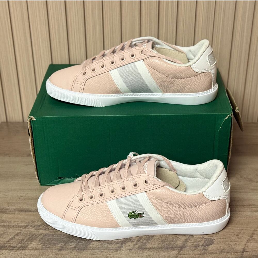 Lacoste Grad Vulc Leather Sneaker Women’s Size 5.5 Light Pink Grey